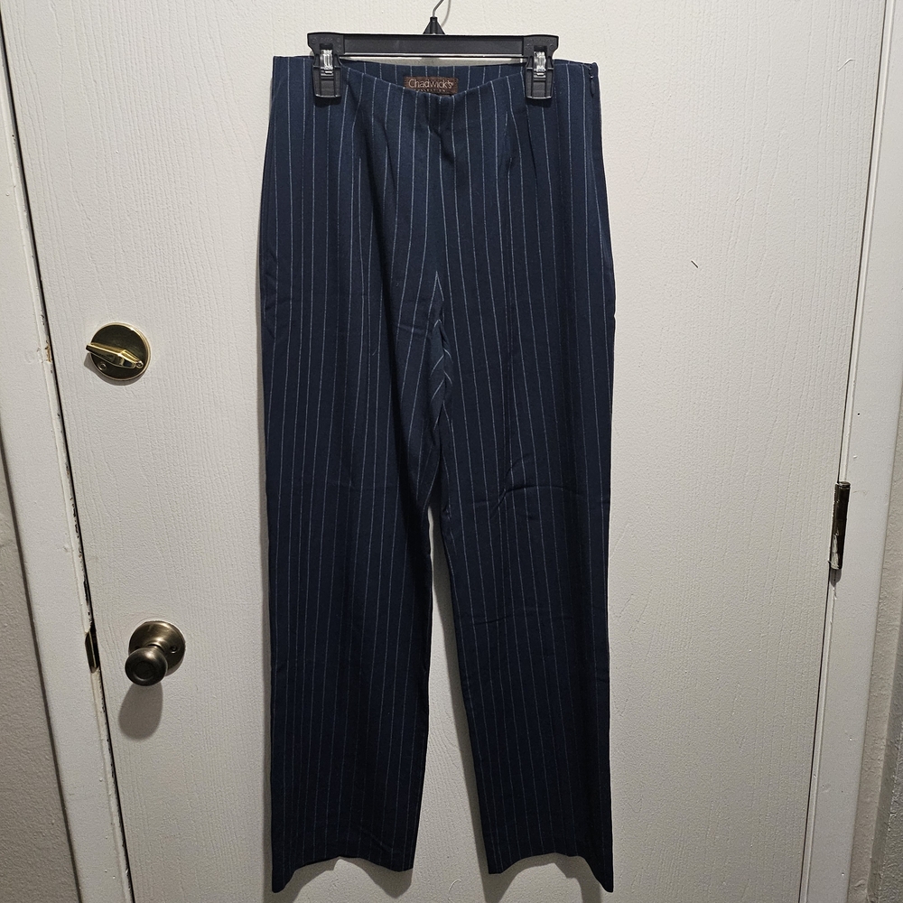 Classic Navy Pinstripe Pants